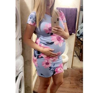 Pink Blush maternity dress.